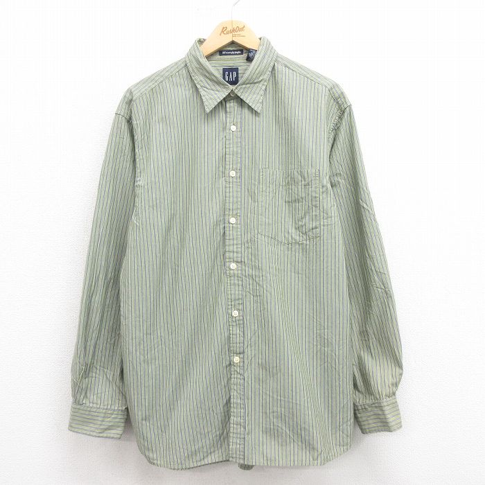 00s GAP ギャップ ★ ピケ素材 ワークシャツ L ★ 古着 メンズ ba746108e5adc3457f48b42ed337cc