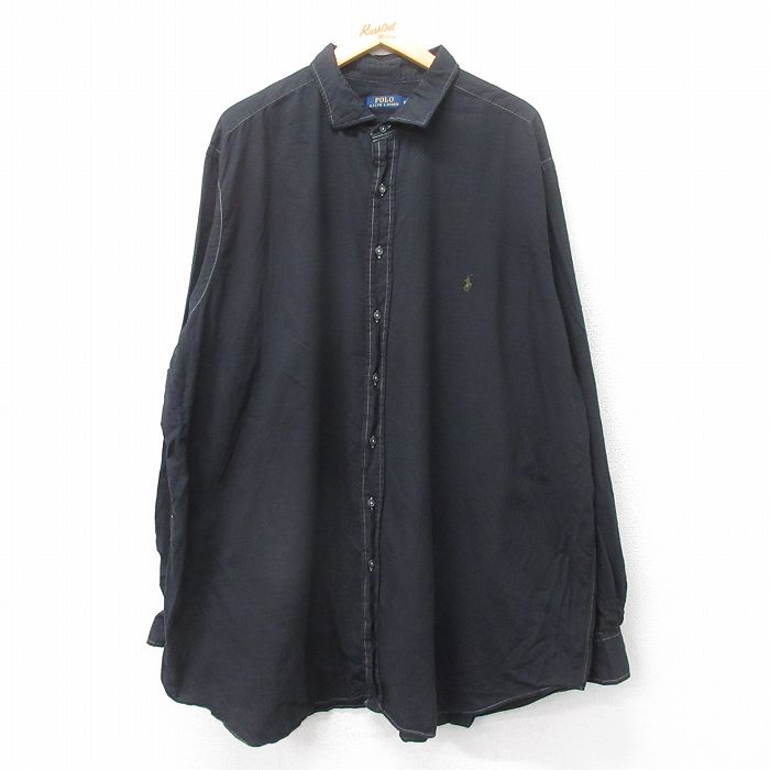 ラルフローレン　刺繍ロゴ　半袖BDシャツ　黒 XL 古着. ラルフローレン 刺繍ロゴ 長袖 BDシャツ ブラック L 5633 - メルカリ