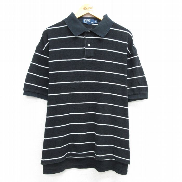 希少 シンガポール製 90s ラルフローレン 長袖 シャツ 黒 古着 XL