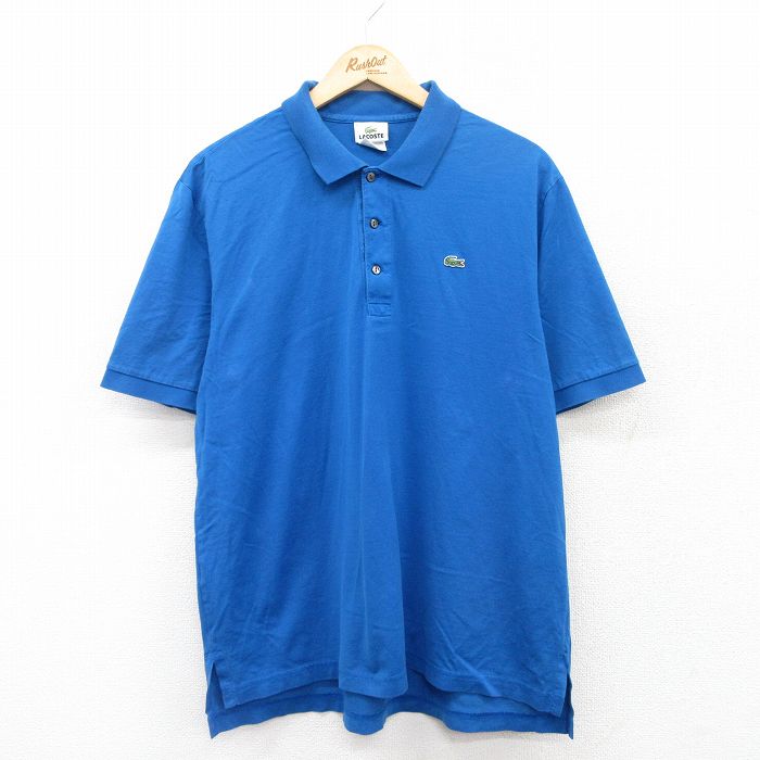 LACOSTE ラコステ 半袖ポロシャツ 36 ワンポイントロゴ 古着 LACOSTE 半袖ポロシャツ M～ ライトシアン ラコステ ワン