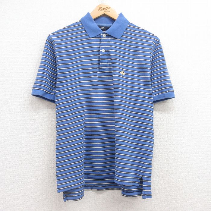ブルックスブラザーズ コットン100% 鹿の子 半袖 ポロシャツ グレー Brooks Brothers - ブルックスブラザーズ 鹿の子 半袖