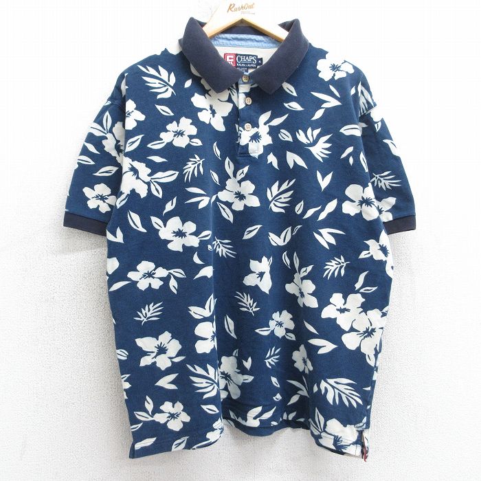 海外古着 チャップス ラルフローレン 配色 ロゴ 半袖 切替 BDシャツ XL 海外古着 チャップス ラルフローレン 配色 ロゴ 半袖 切替 BD