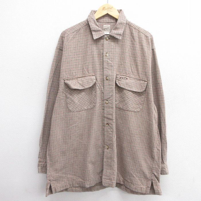 古着通販 XL☆古着 長袖 フランネル シャツ メンズ 大きいサイズ