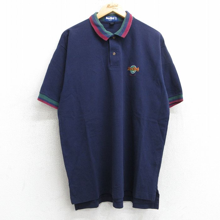 レトロ古着 ポロシャツ 刺繍 襟付き アメカジ c-boy 半袖シャツ XL 古着通販 XL☆古着 半袖 ポロ シャツ メンズ 90年代 90s ハード