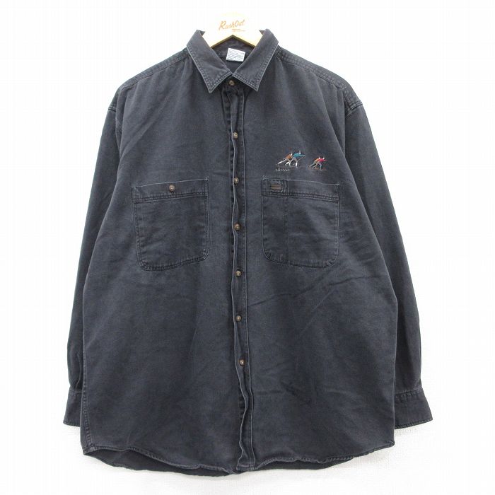 古着通販 XL☆古着 エレッセ ellesse 長袖 シャツ メンズ 90年代