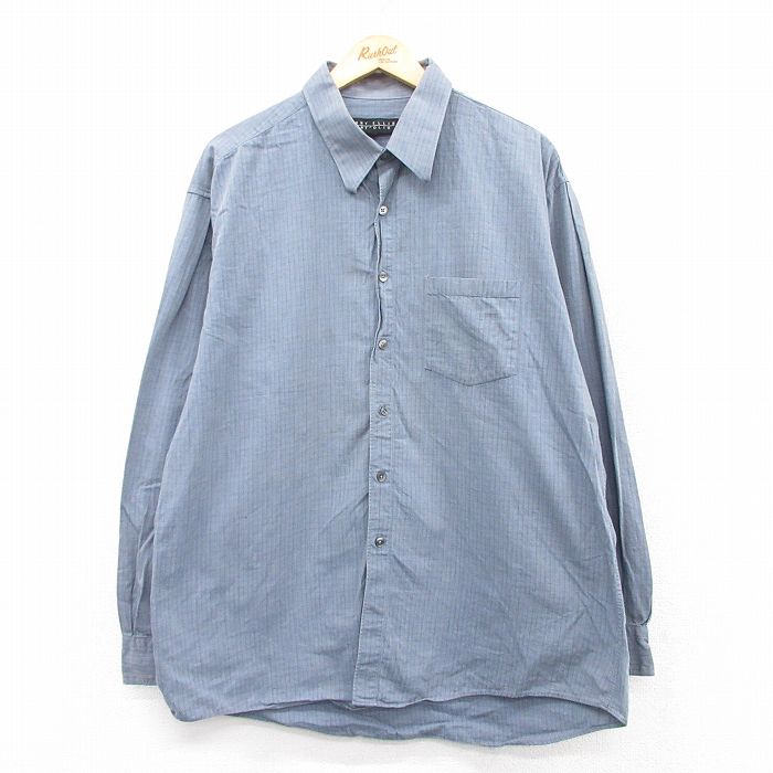 90s PERRY ELLIS ストライプ長袖シャツ/ペリーエリス PORTFOLIO USA