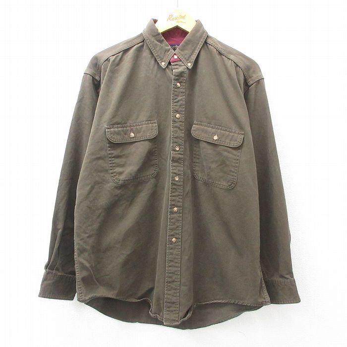 古着通販 XL☆古着 長袖 シャツ メンズ 90年代 90s コットン