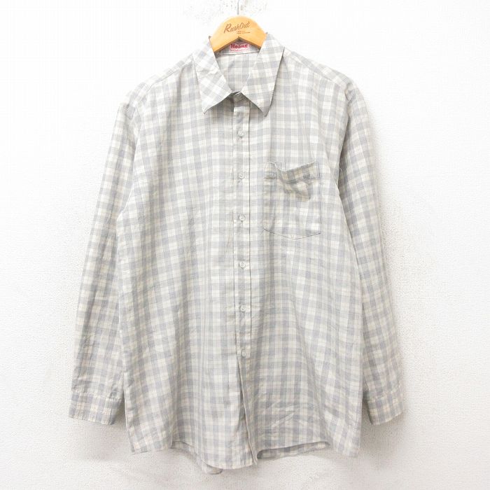 CUMU0061P0 21SS トロピカルウールシャツ チェック 44 グレー