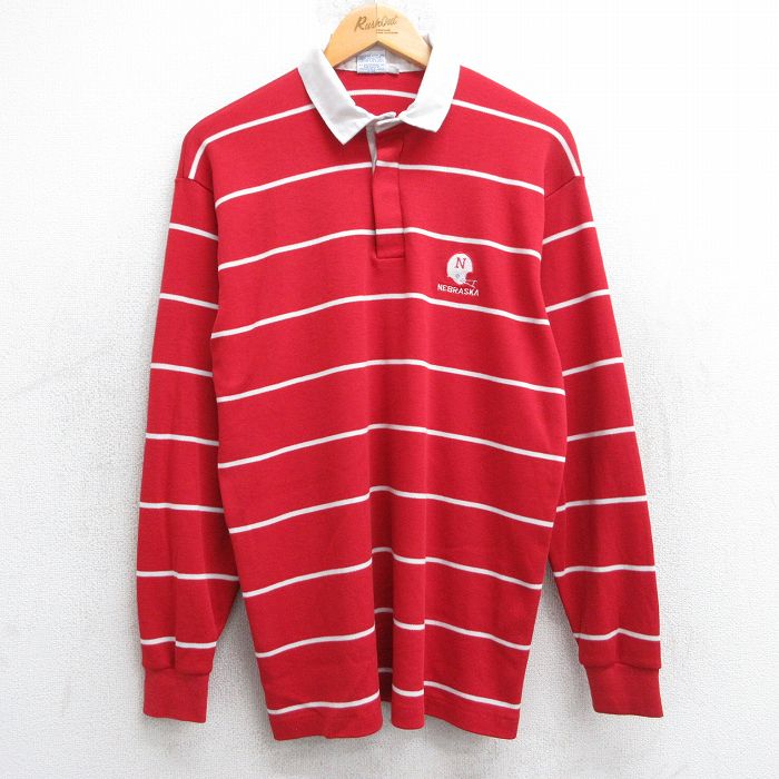 古着 90s STRUCTURE USA製 ポロシャツ 長袖 ラガーシャツ - メルカリ