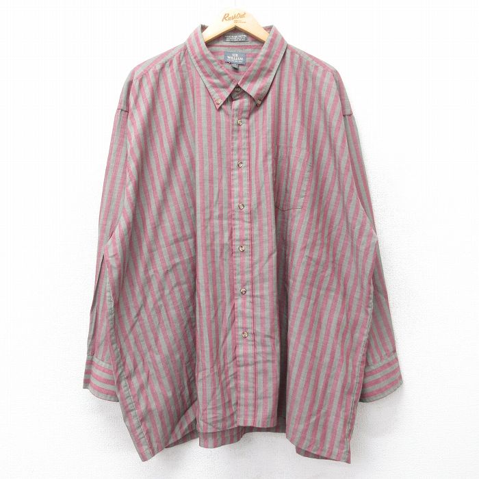 ネクタイシャツ 古着 長袖シャツ ストライプ ペイズリー 大きいサイズ 茶 XL ネクタイシャツ 古着 長袖シャツ ストライプ ペイズリー 大きい