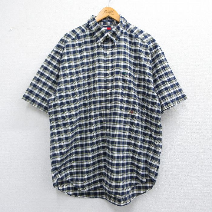 TOMMY HILFIGER 長袖シャツ トミーヒルフィガー 古着 青 17 1/2
