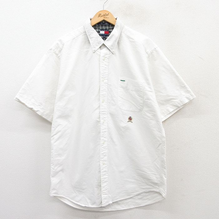 USA古着 DAVID TAYLOR 半袖ボタンシャツ2XL相当90s ブルー