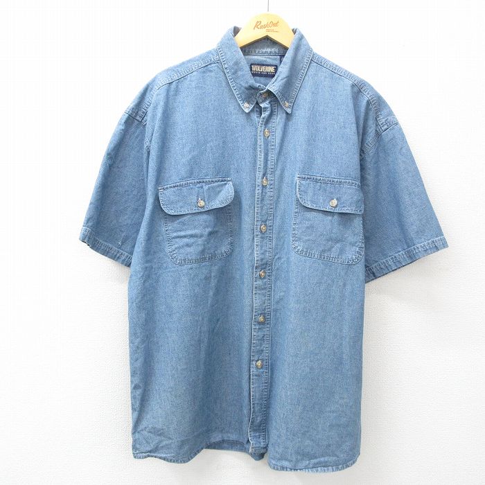 古着通販 XL☆古着 半袖 シャツ メンズ 大きいサイズ ロング丈