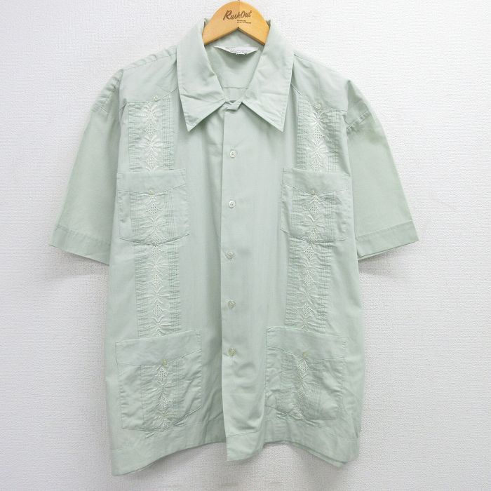 古着通販 XL☆古着 長袖 キューバ シャツ メンズ 90年代 90s
