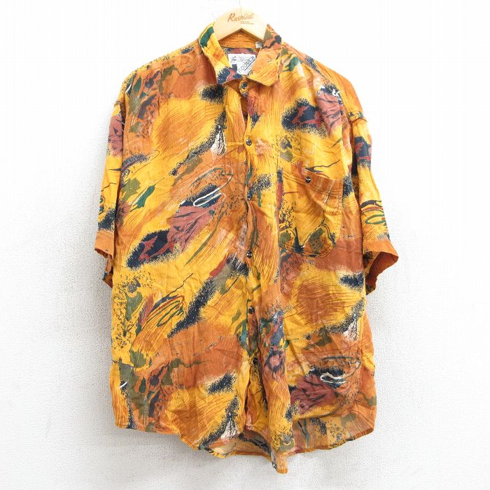 VINTAGE - 90s vintage 半袖 柄シャツ メンズ 個性派 レーヨン