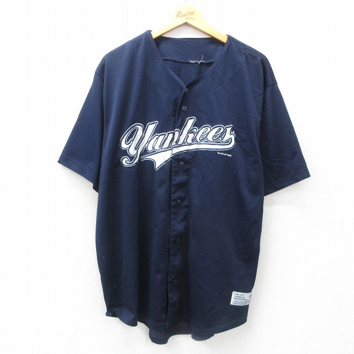 00s ニューヨーク ヤンキース ベースボールシャツ XL 厚手 MLB