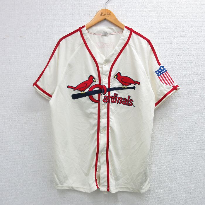 セントルイスカージナルス MLB ベースボールシャツ XL 海外古着 古着通販 XL☆古着 半袖 ベースボール シャツ メンズ MLB