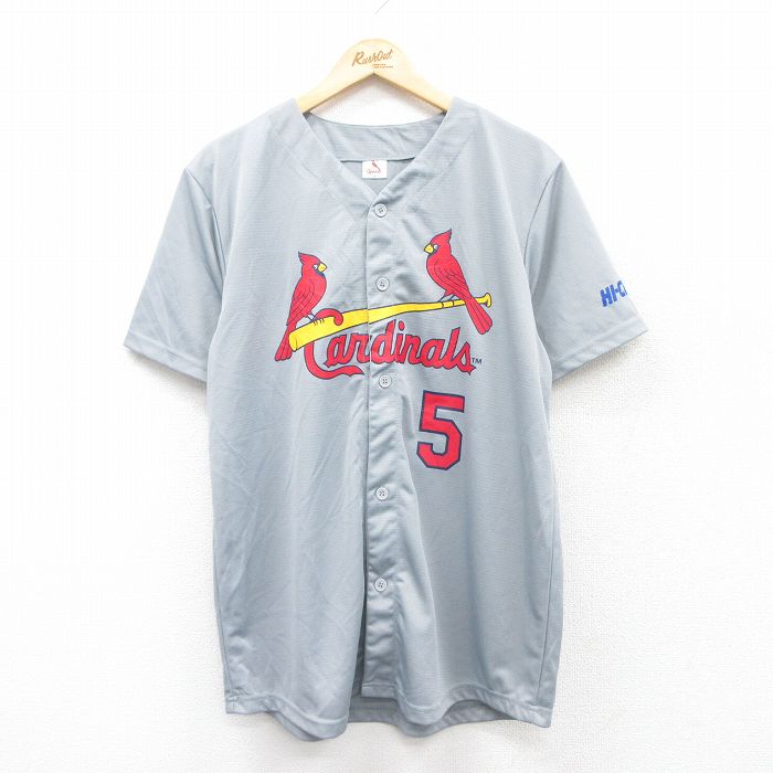 古着通販 L☆古着 半袖 ベースボール シャツ メンズ MLB セントルイス