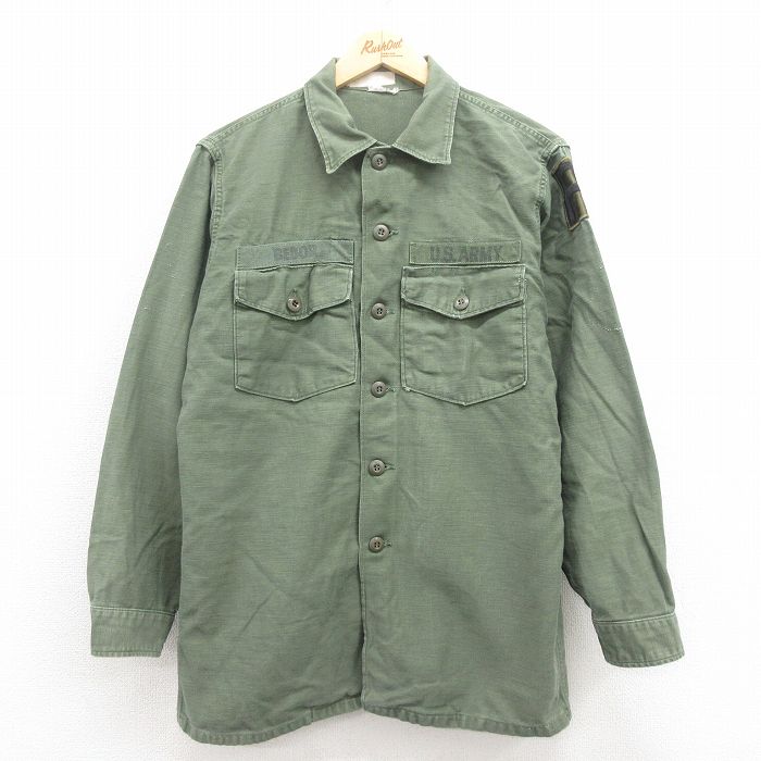 古着通販 L☆古着 長袖 ビンテージ ミリタリー シャツ メンズ 70