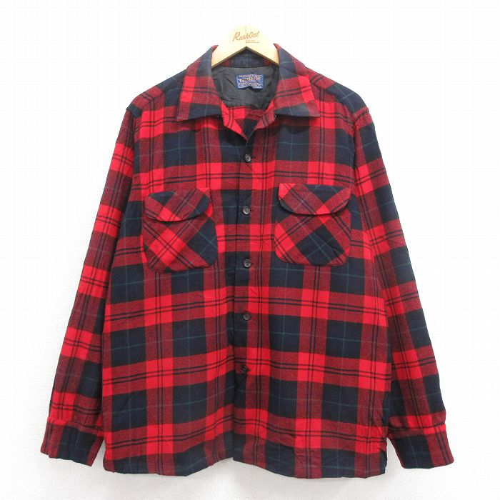 【美品】50s ペンドルトン ボードシャツ ブラック 身幅59cm M 開襟 PENDLETON シャツ 「PENDLETON / ペンドルトン」BOARD SHIRT