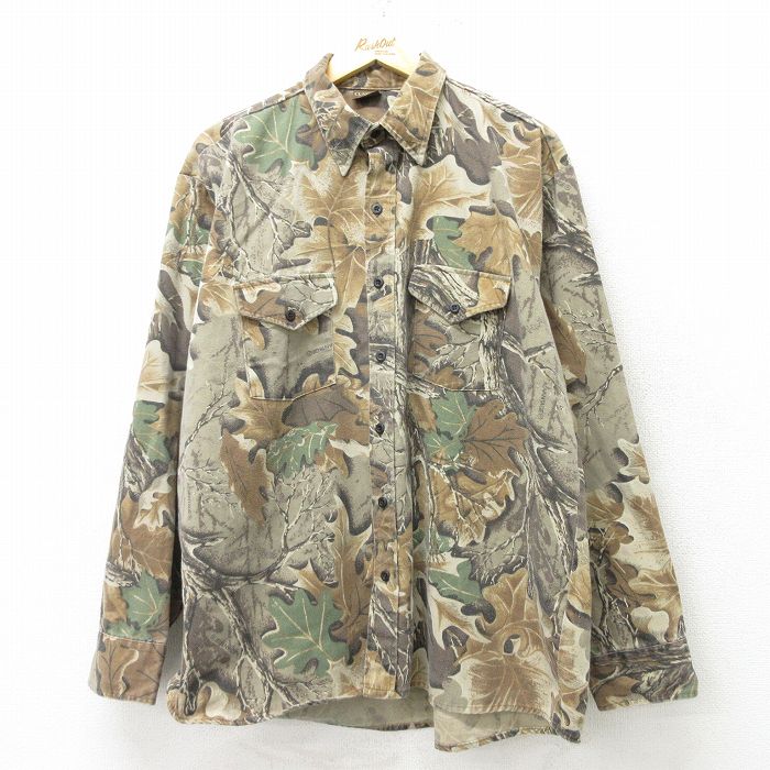 古着通販 XL☆古着 長袖 ハンティング シャツ メンズ 90年代 90s