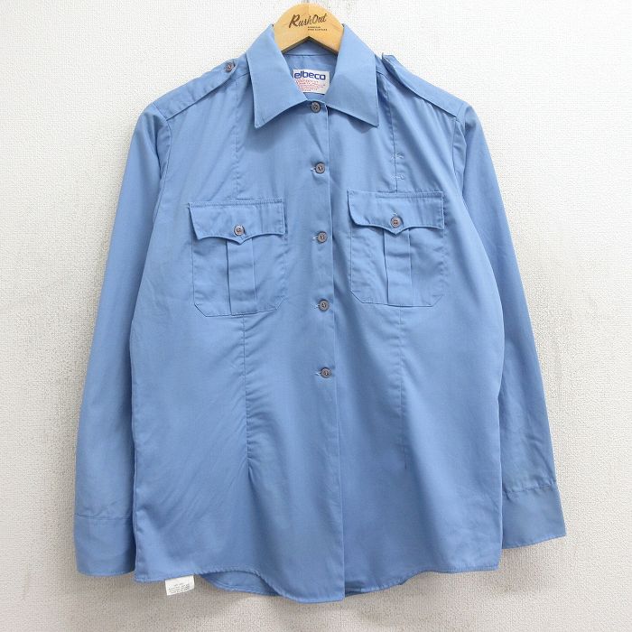 古着通販 L☆古着 elbeco 長袖 ワーク シャツ メンズ 90年代 90s