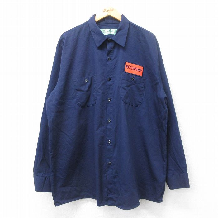 古着通販 XL☆古着 レッドキャップ 長袖 ワーク シャツ メンズ 00年代