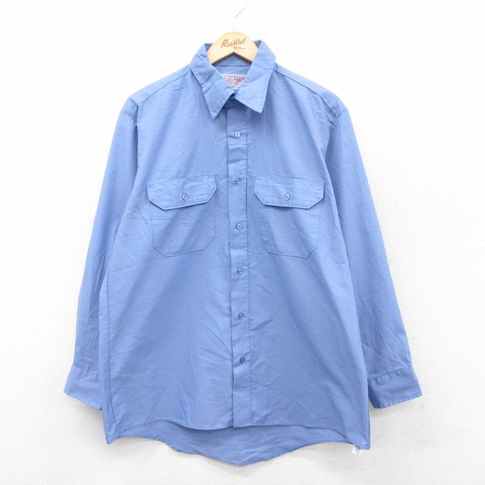 USA古着 80s～90s USA製 切替え ダブル開襟ワークシャツジャケット USA古着 80s～90s USA製 切替え ダブル開襟ワークシャツ