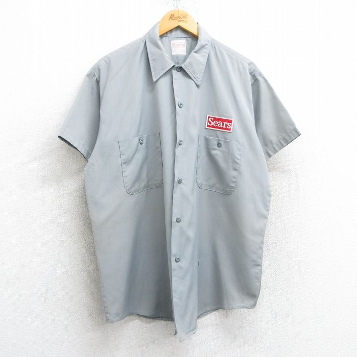【2024年製 新品】 古着通販 80年代 メンズ シャツ ワーク 半袖 シアーズ XL☆古着 トップス