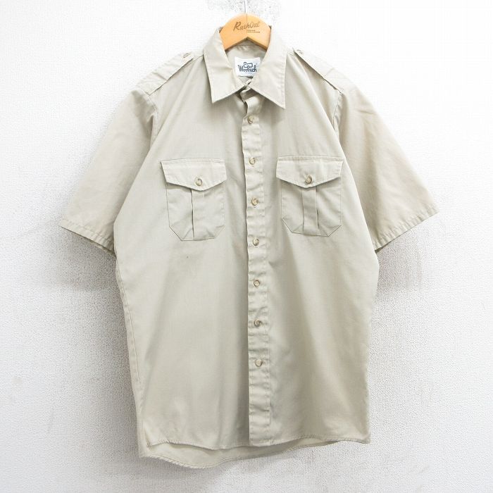 古着通販 L☆古着 ウールリッチ 半袖 ワーク シャツ メンズ 80