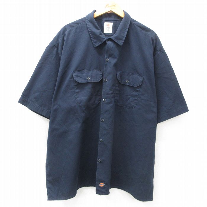 DickiesワークシャツXL古着ストリートシックunisex美品ネイビー