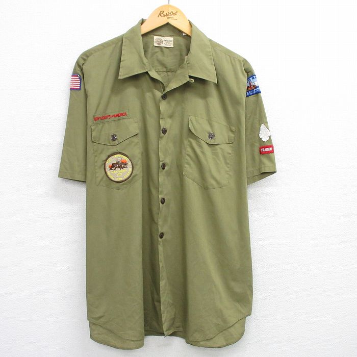 古着リメイク ジャケット 3XL4XL相当ミリタリーシャツ