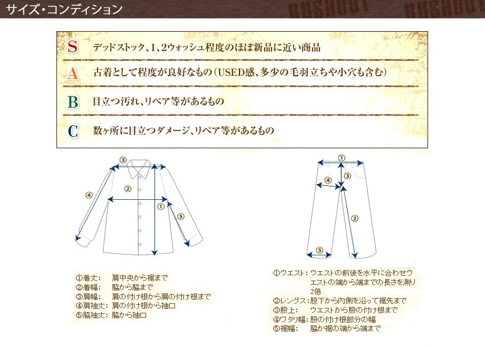 サイズ・コンディション