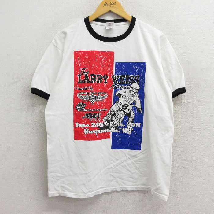 古着通販 L☆古着 半袖 Tシャツ メンズ バイク ラリーワイス