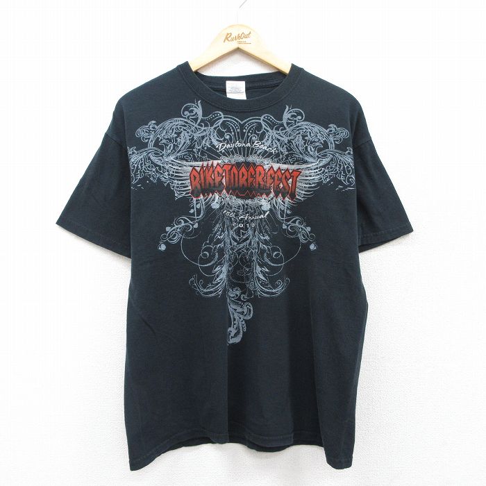 古着通販 L☆古着 半袖 Tシャツ メンズ バイクトーバーフェスト