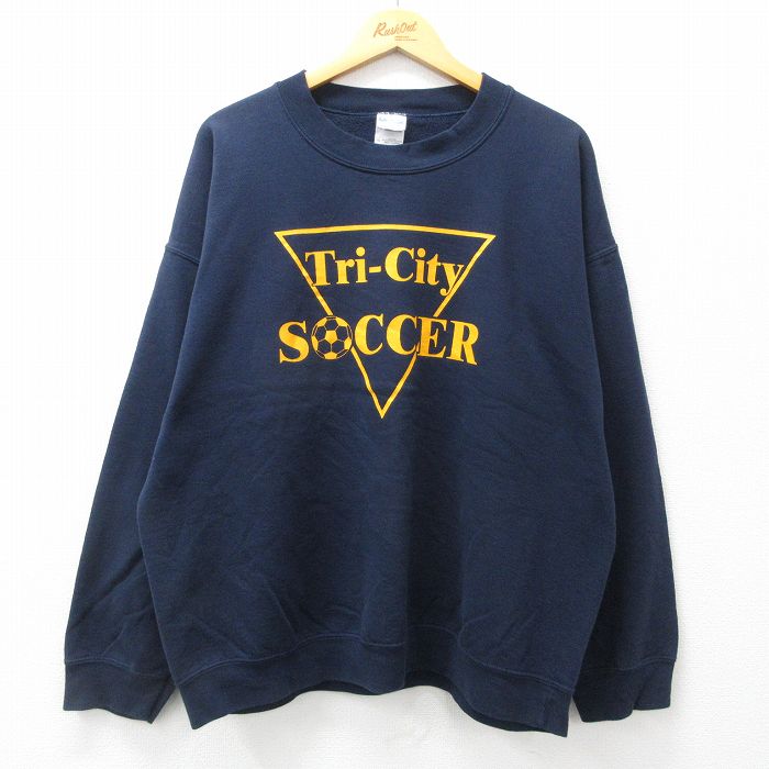 古着通販 XL☆古着 長袖 スウェット メンズ 00年代 00s サッカー