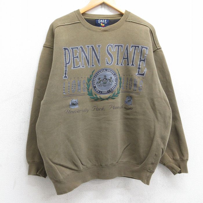 XL★古着 長袖 スウェット メンズ デモイン エリアコミュニティカレッジ 刺繍 大きいサイズ クルーネック 紺 ネイビー 23nov13 中古 スエット トレーナー トップス 中古古着 MVスポーツ 長袖スウェット メンズ マクレナン