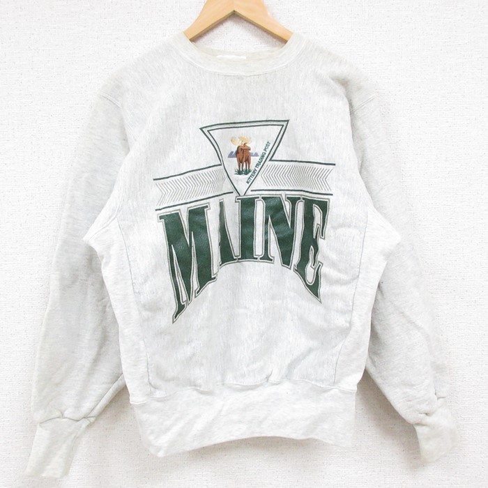 古着通販 S☆古着 長袖 スウェット メンズ 90年代 90s MAINE クルー  