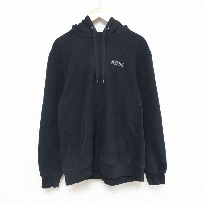 古着通販 XL☆古着 長袖 スウェット パーカー メンズ 00年代 00s ネスレ 黒