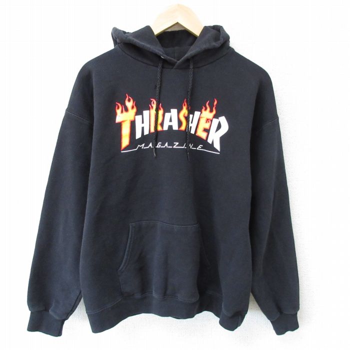 THRASHER XL パーカー 80s 90s 古着 ビンテージ スラッシャー 古着通販 L☆古着 スラッシャー THRASHER 長袖 スウェット パーカー