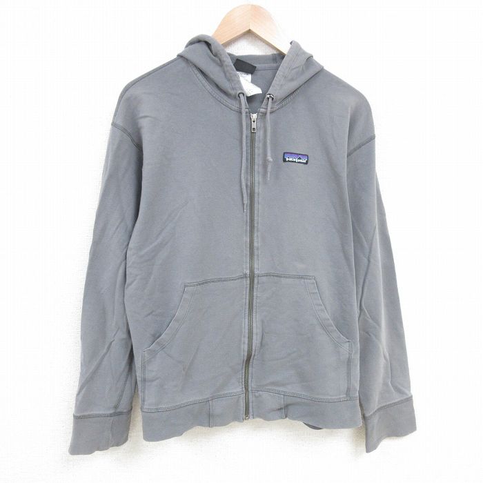 【中古】Patagonia メンズ XL グレー フルジップパーカー 胸ポケット 古着通販 XL☆古着 パタゴニア patagonia 長袖 フルジップ スウェット