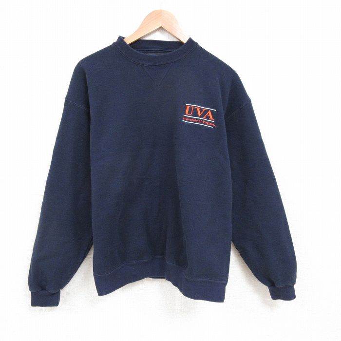古着通販 L☆古着 長袖 スウェット メンズ クルーネック USA製 紺 古着通販 L☆古着 長袖 スウェット メンズ クルーネック USA製 紺