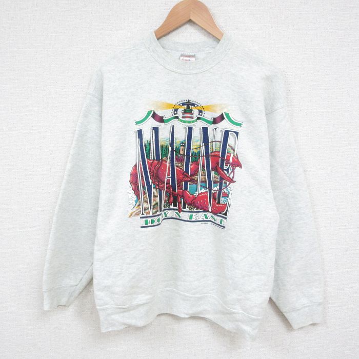 古着通販 M☆古着 長袖 スウェット メンズ クルーネック USA製