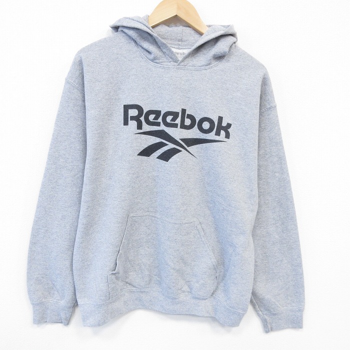 古着通販 L☆古着 長袖 スウェット パーカー メンズ グレー 霜降り 