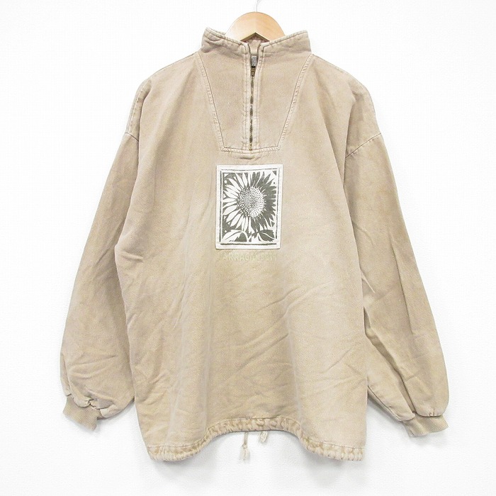 古着通販 XL☆古着 長袖 ハーフジップ スウェット メンズ 大きいサイズ