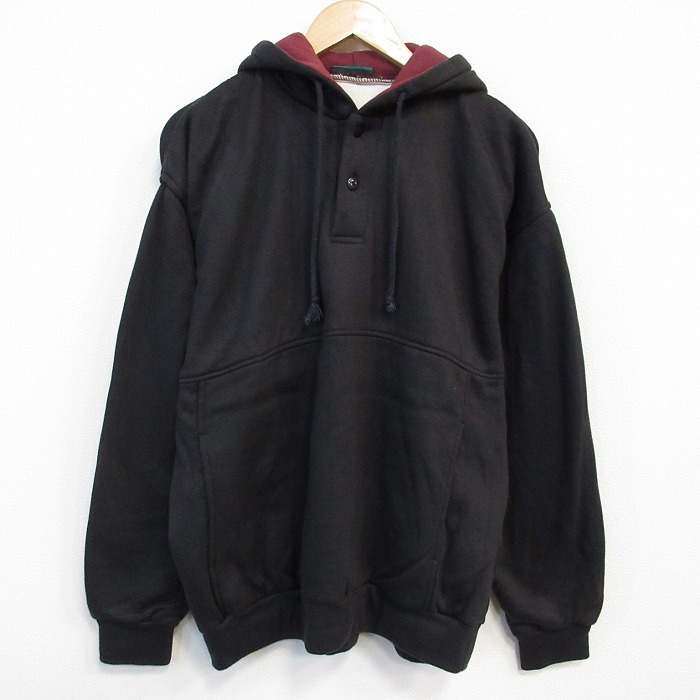 古着通販 XL☆古着 長袖 スウェット パーカー メンズ 黒