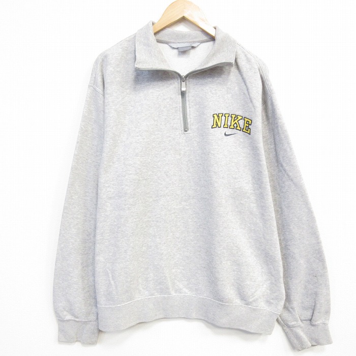 古着通販 XL☆古着 長袖 ハーフジップ スウェット メンズ 大きいサイズ