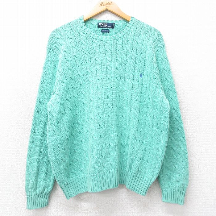 古着通販 XL☆古着 ラルフローレン 長袖 ブランド ケーブル