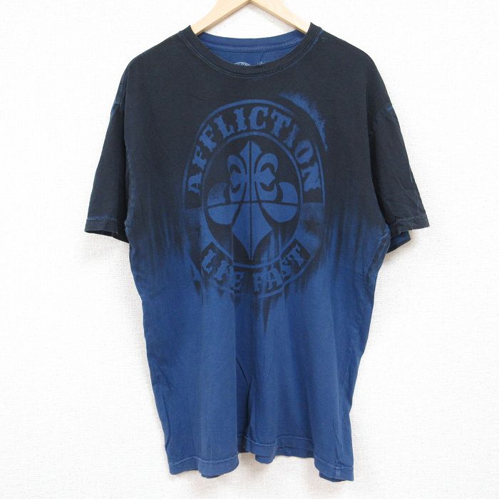 古着通販 XL☆古着 半袖 Tシャツ メンズ AFFLICTION ツートン
