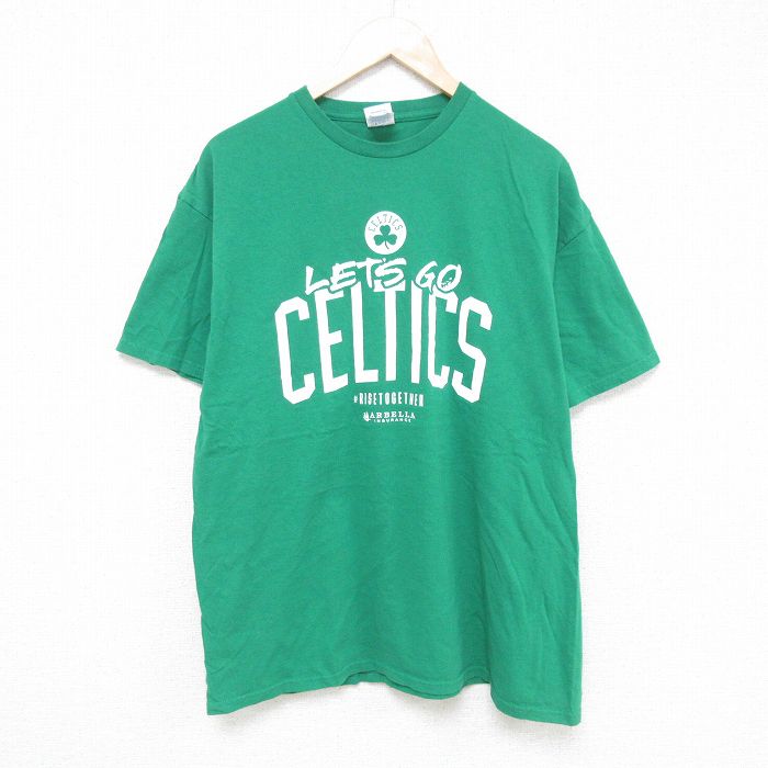 【関税込】 半袖Tシャツ - グリーン 古着通販 XL☆古着 半袖 Tシャツ メンズ コットン クルーネック 緑
